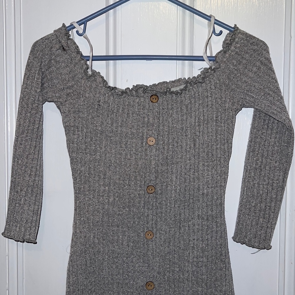 Gray off the shoulder dress